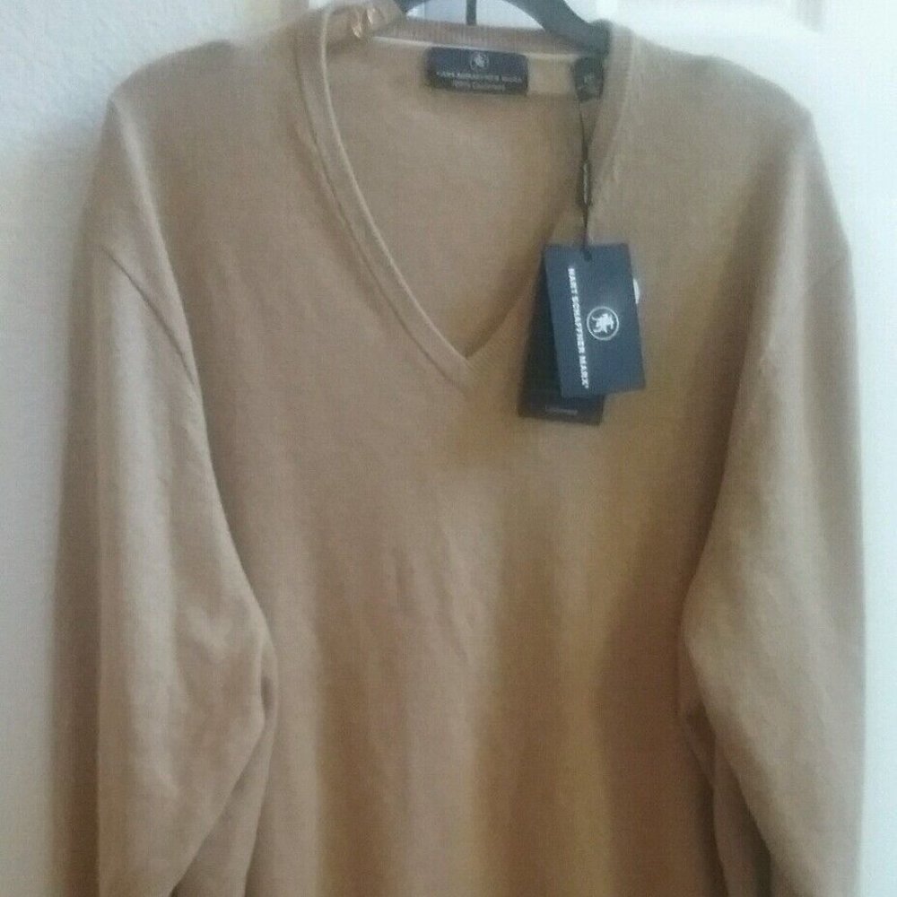 NWT Hart Schaffner Marx Cashmere Sweater Classic V-Neck Size XXL MSRP $195